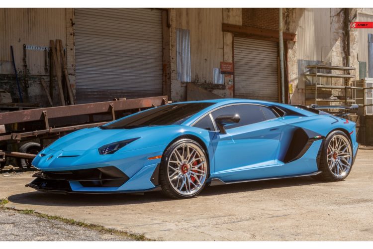 Lamborghini Aventador SVJ on Polished ANRKY S1-X1 Monoblock Wheels ...