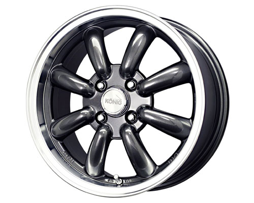 45467 Konig Rewind 15x7 4x100 40mm Graphite Machined Lip