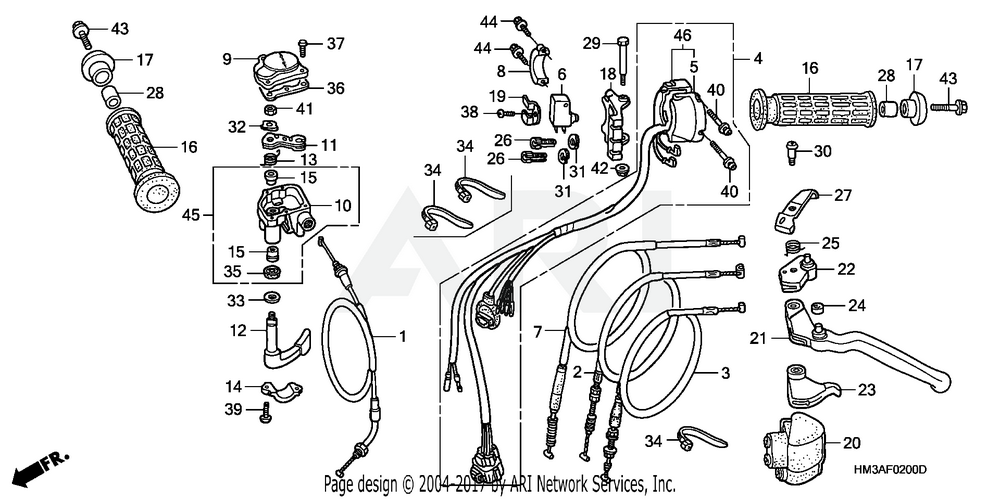 Honda OEM Bracket Left Handle Lever | 53172-HM3-000