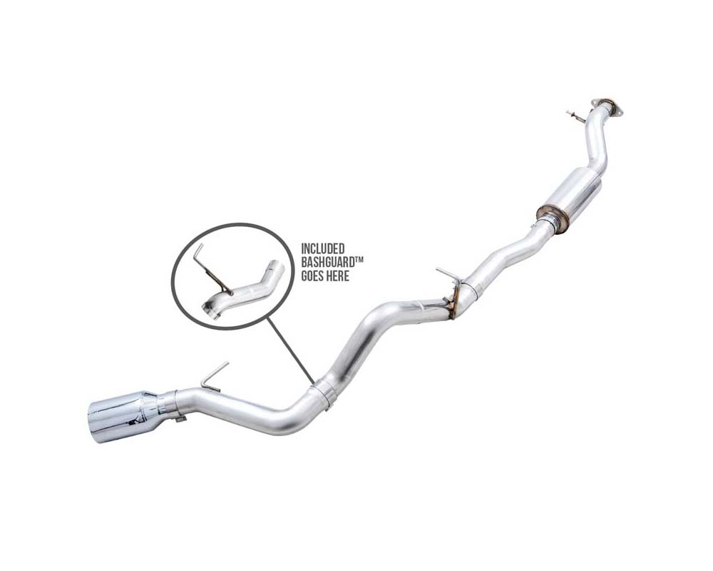 AWE 0FG Catback Exhaust W/BashGuard Single 5" Chrome Silver Tip Ford ...