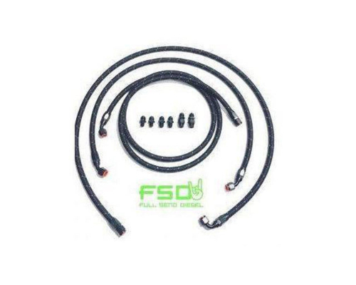 Full Send Diesel Stock Replacement Transmission Line Kit Black Braided ...