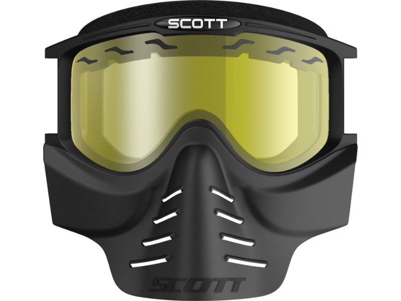 Scott Black/Yellow 83X Safari Facemask Snow Goggles w/Yellow Lens -  218166-1040029 Snowmobile - Dennis Kirk