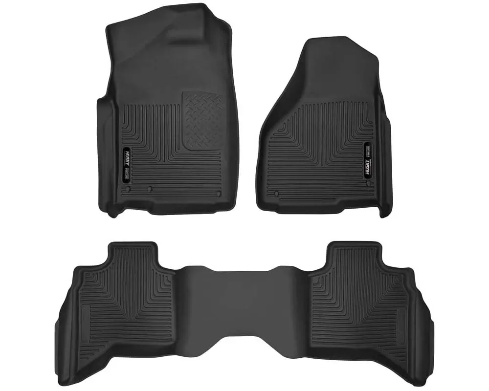 Husky Liners X-ACT Contour Front And 2nd Seat Floor Liners 02-18 Dodge Ram 1500/2500/3500 Quad Cab Black - 53628