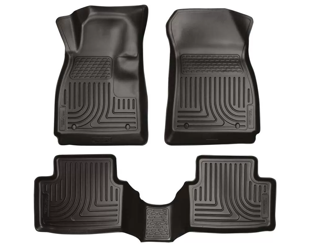 Husky Floor Liners Front & 2nd Row 12-15 Chevy Sonic (Footwell Coverage) WeatherBeater-Black - 98291