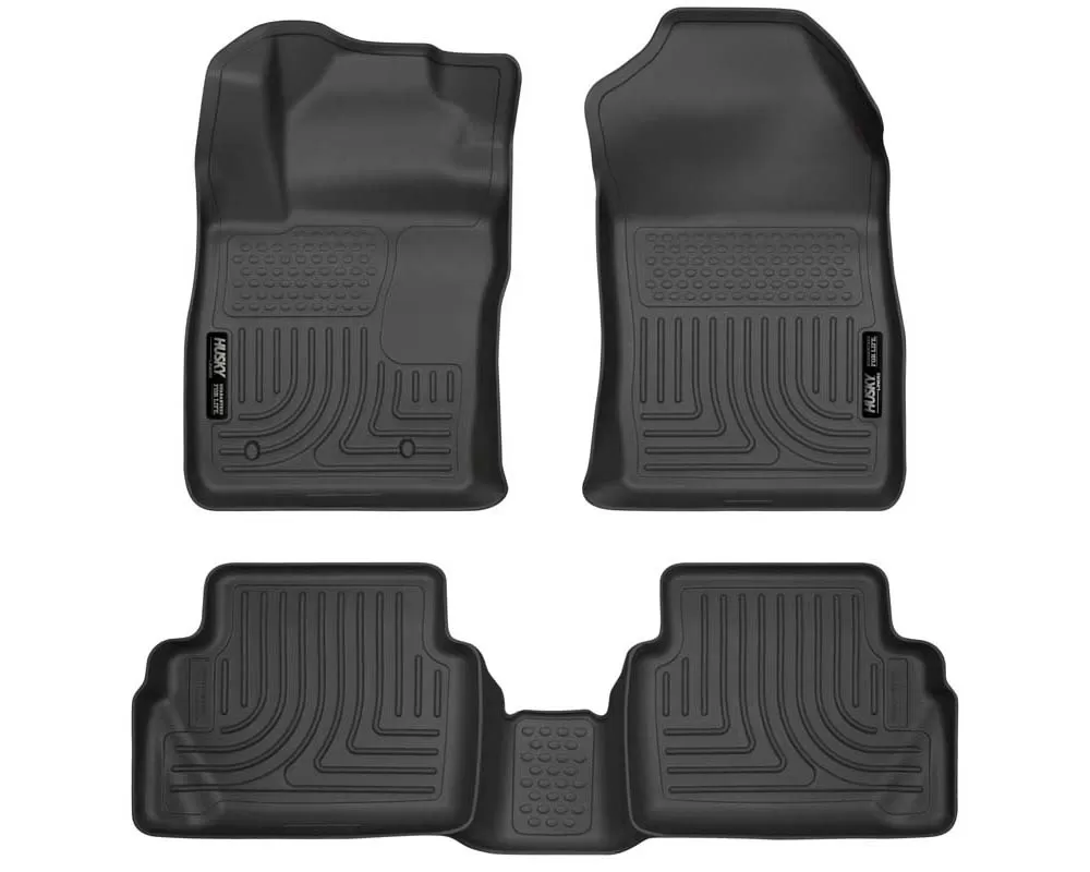 Husky Floor Liners Front & 2nd Row 11-15 Ford Fiesta (Footwell Coverage) WeatherBeater-Black - 98751