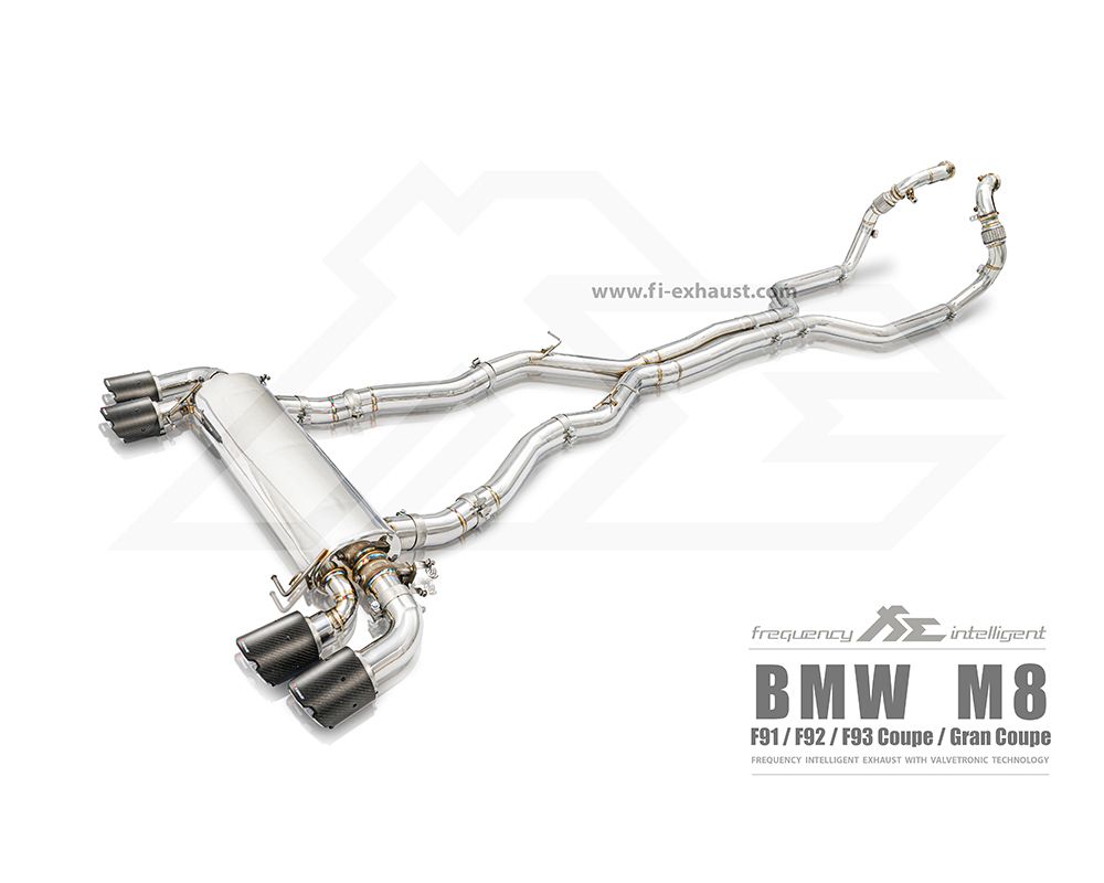 FI Exhaust Valvetronic Exhaust Quad Black Tips (Non-OPF) BMW F9X M8 2019+ - BN-91M-CBE + TIP70114B*4+CAB-BTB*2