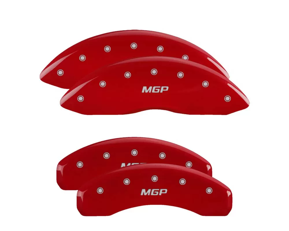 MGP Caliper Covers Set of 4: Red finish, Silver MGP Nissan Armada 2008-2015 - 17215SMGPRD
