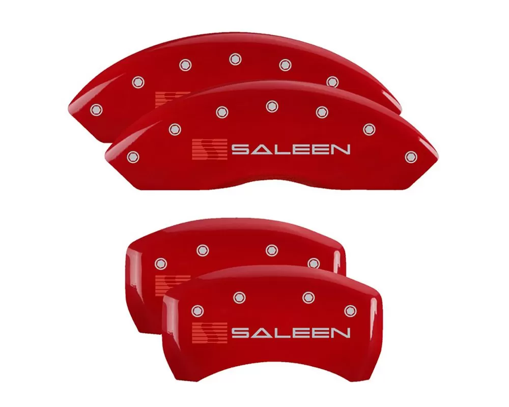 MGP Caliper Covers Set of 4: Red finish, Silver Saleen - 10198SSLNRD