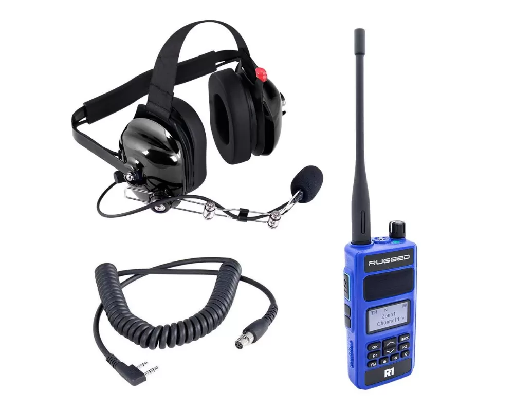 Rugged Radios Crew Chief/Spotter Headset and R1 Business Band Handheld Radio Package - CREW-R1