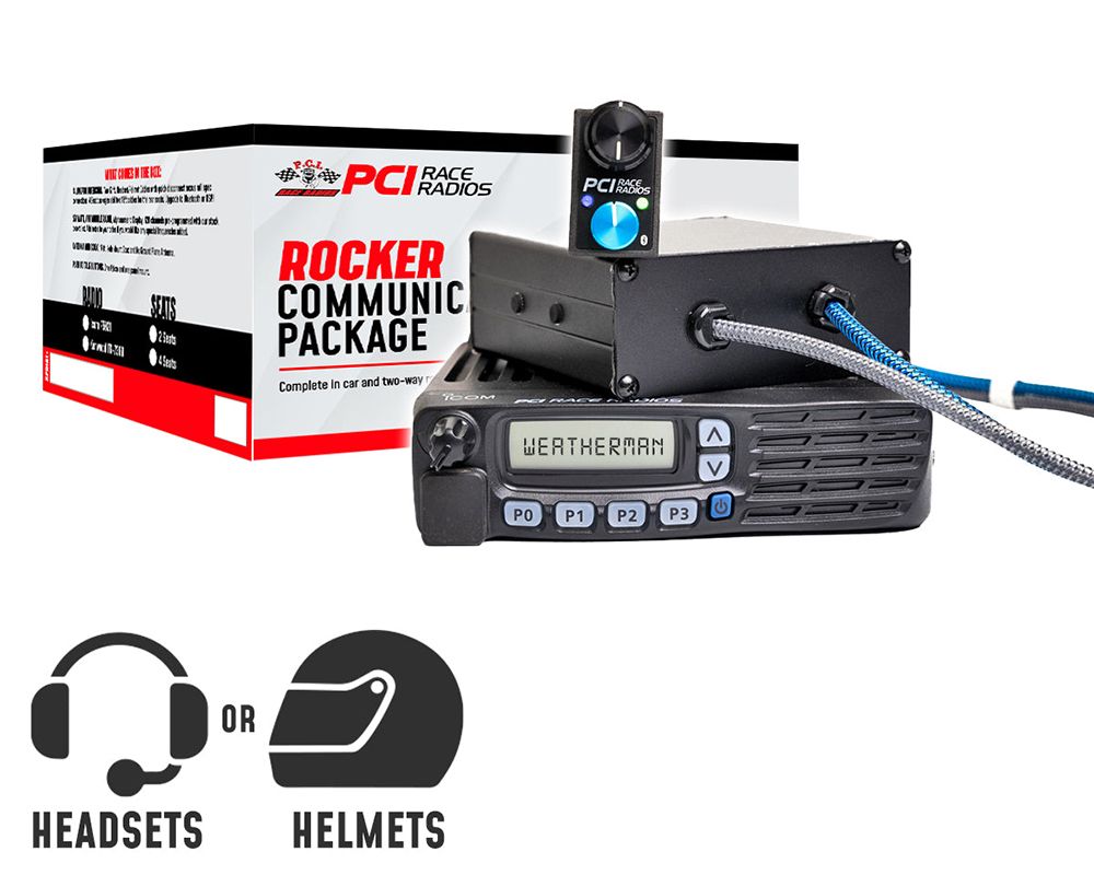 PCI Race Radios 4 Seats Rocker Elite Intercom System Package w/ ICOM F5021 Radio - 4501