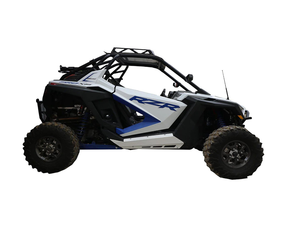 AFX Motorsports 1/8" Voodo Blue Plain Rock Sliders Polaris RZR PRO XP | PRO R 2 Seater - SKI128-A-18-BL-PLAIN