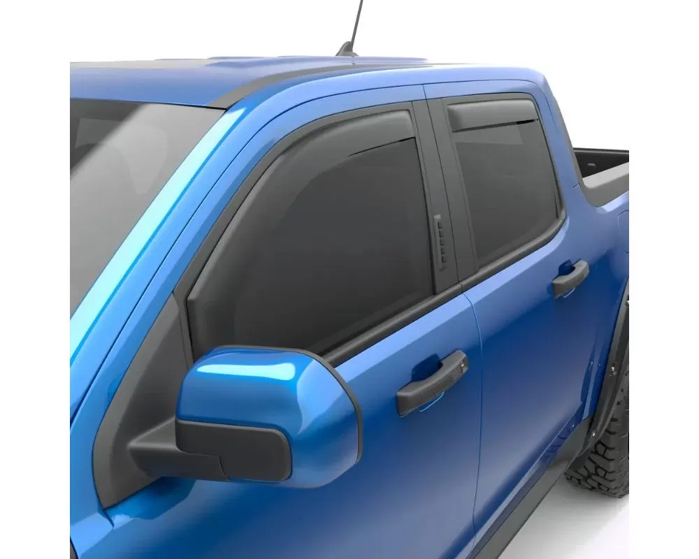 EGR Matte Black Crew Cab Front | Rear Set In Channel Window Visors Ford Maverick 2022-2023 - 573595