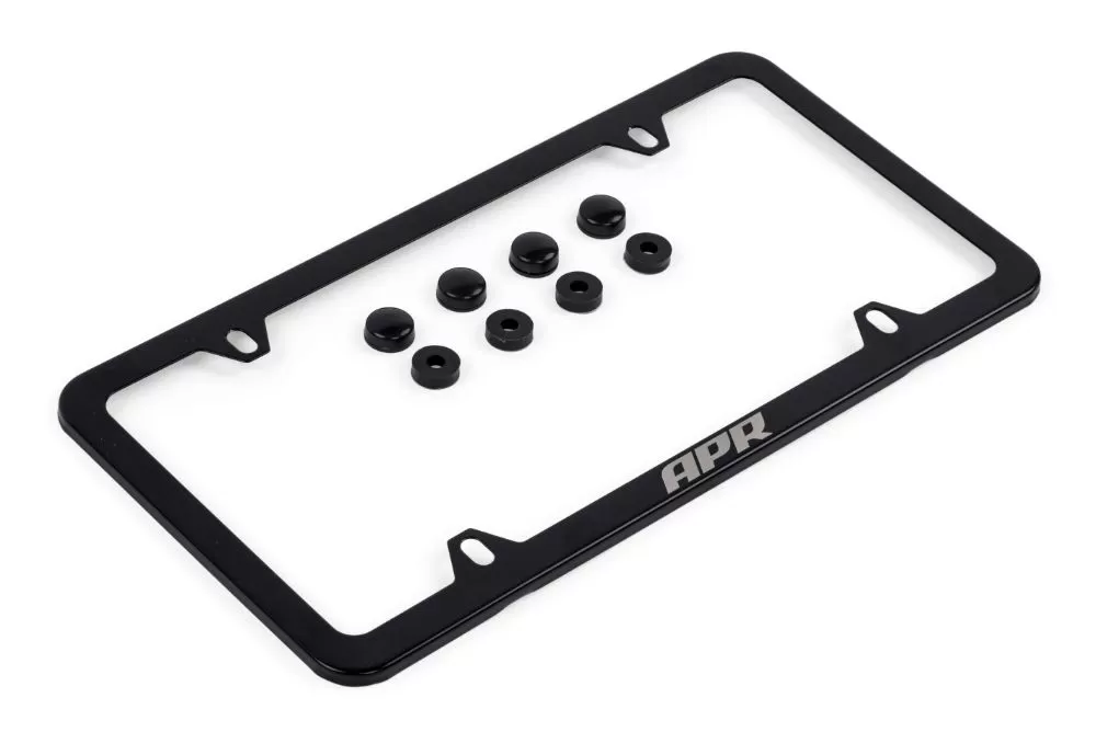 APR Black Thin Frame License Plate with Hiders - A1000013