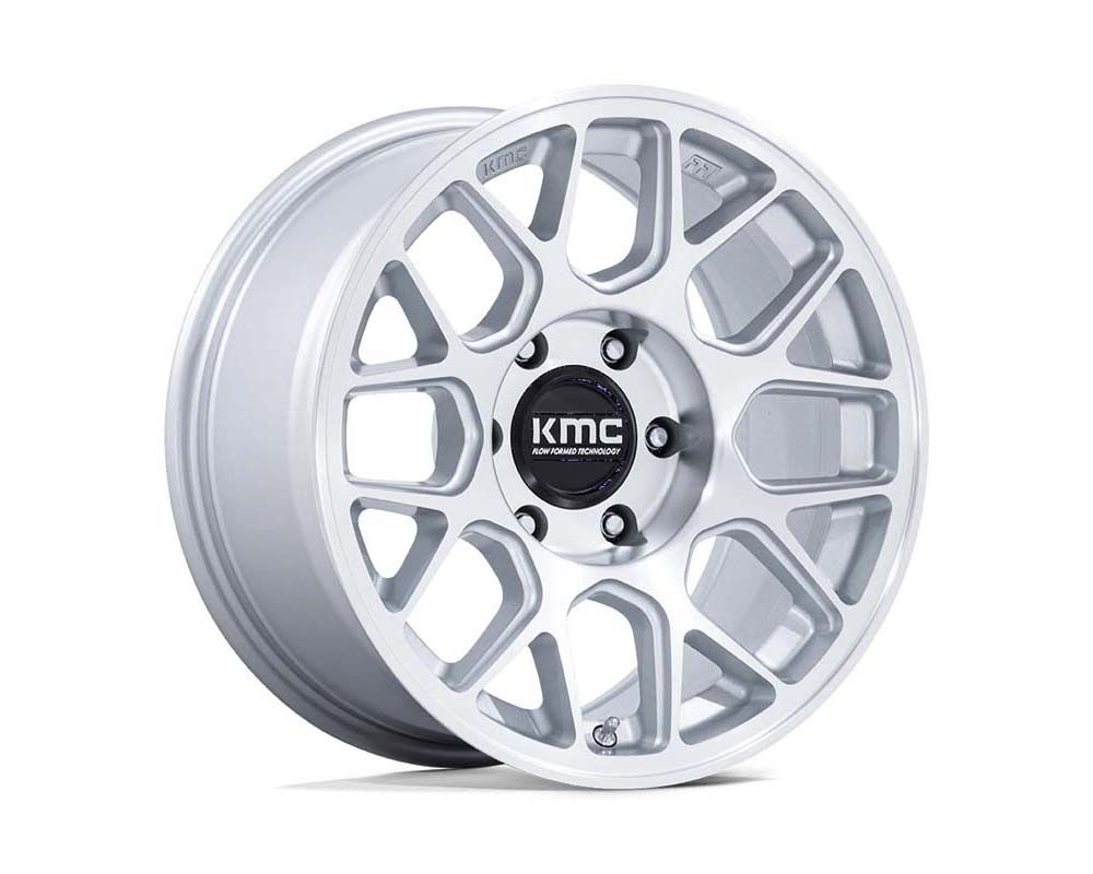 KMC KM730 Hatchet Wheel 17x8.5 6x114.3 -10 Gloss Silver w/Machined Face - KM730SD17856410N