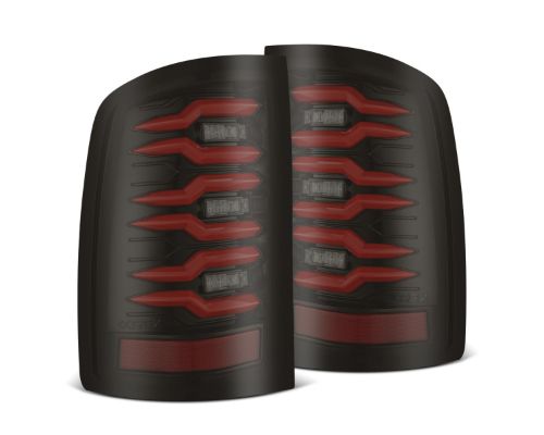 AlphaRex USA LUXX-Series LED Tail Lights Black Red GMC Sierra 1500|2500|3500 2007-2013 - 630080