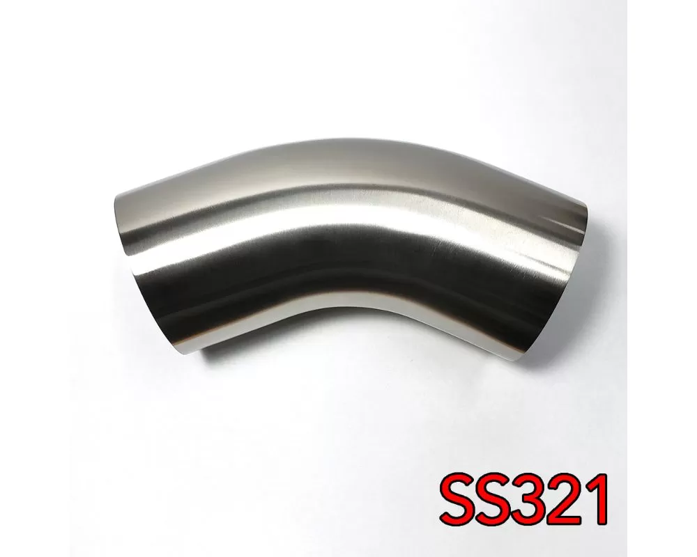 Stainless Bros 2.25" SS321 45 Degree Elbow - 1D / 2.25" CLR - 16GA / .065" - With Leg - 701-05726-4100