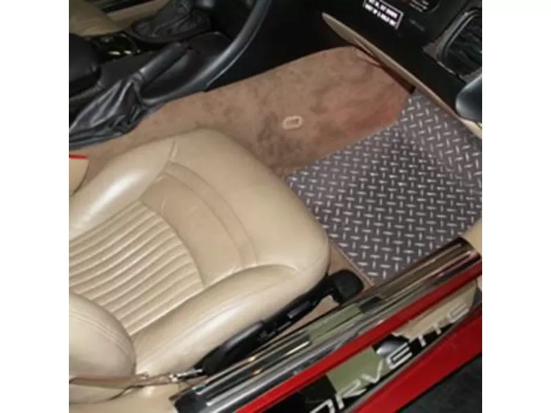 C3 Corvette Diamond Plate Floor Mats Polished Aluminum