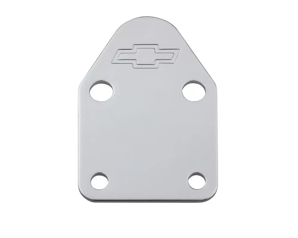 Pro Form Fuel Pump Block-Off Plate Stamped Chevrolet Bowtie Logo Chrome Finish Chevrolet Small Block  262-400 V8 Engines 1958-1991 - 141-210