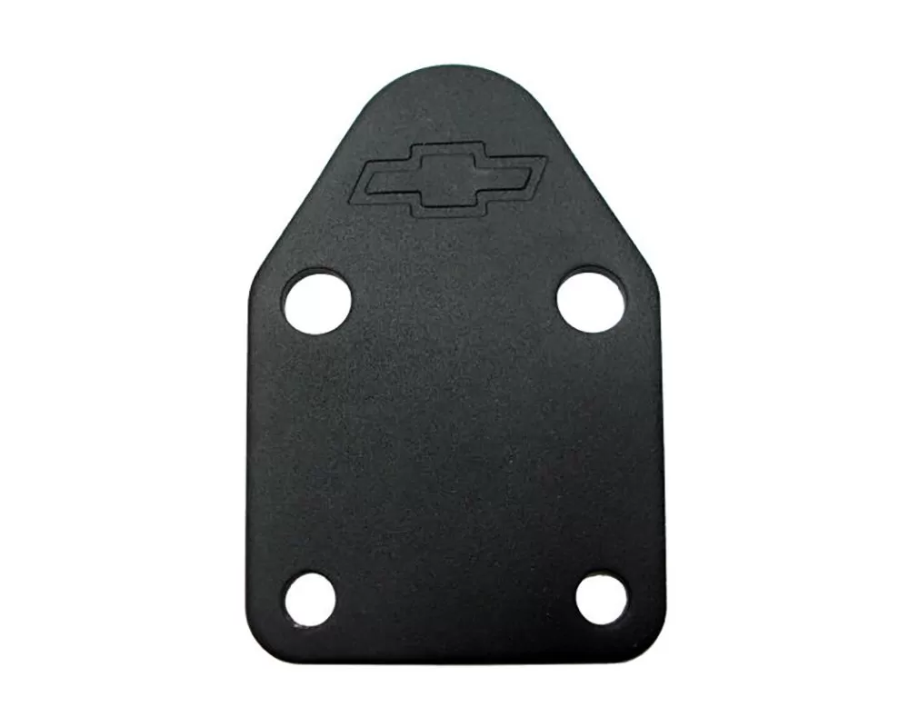 Pro Form Fuel Pump Block-Off Plate Stamped Chevrolet Bowtie Logo Black Crinkle Finish Chevrolet Small Block 262-400 V8 Engines 1958-1991 - 141-212