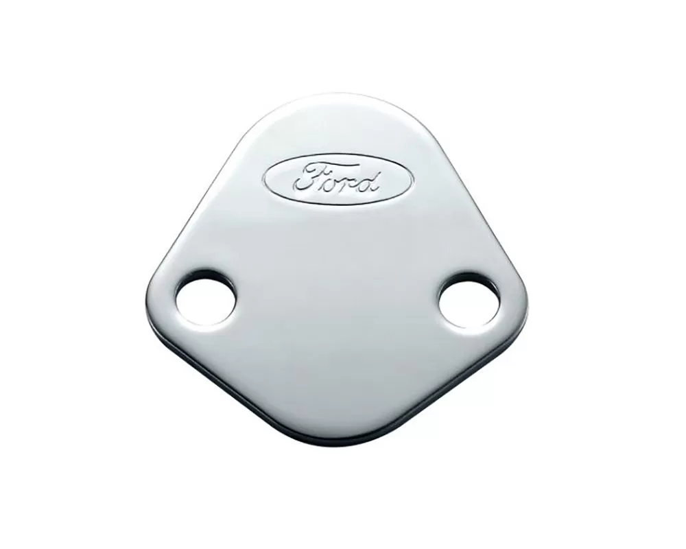 Pro Form Fuel Pump Block-Off Plate Triple Plated Chrome Finish Ford Small Block 289 | 351W | FE V8 Engines - 302-290