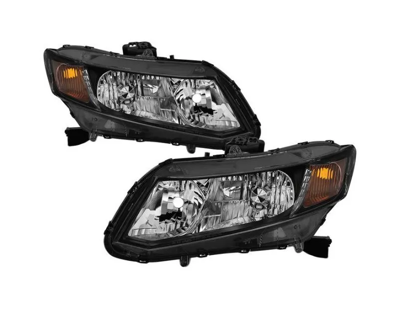 Xtune Black Oem Style Headlights Honda Civic 2012-2015 