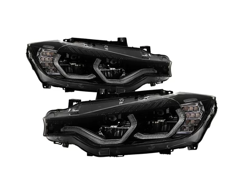 Xtune Black Smoke LED DRL Projector Headlights BMW F30 2012-2018 - PRO-JH-BMWF3012-LED-BSM