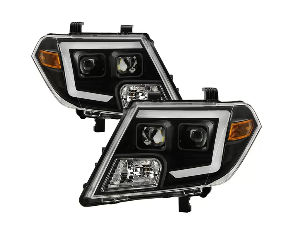 Xtune Black Light Bar DRL Projector Headlights Nissan Frontier
