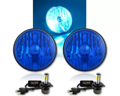 Octane Lighting 5 3/4 Inch Blue Crystal Headlight Glass Fog Light