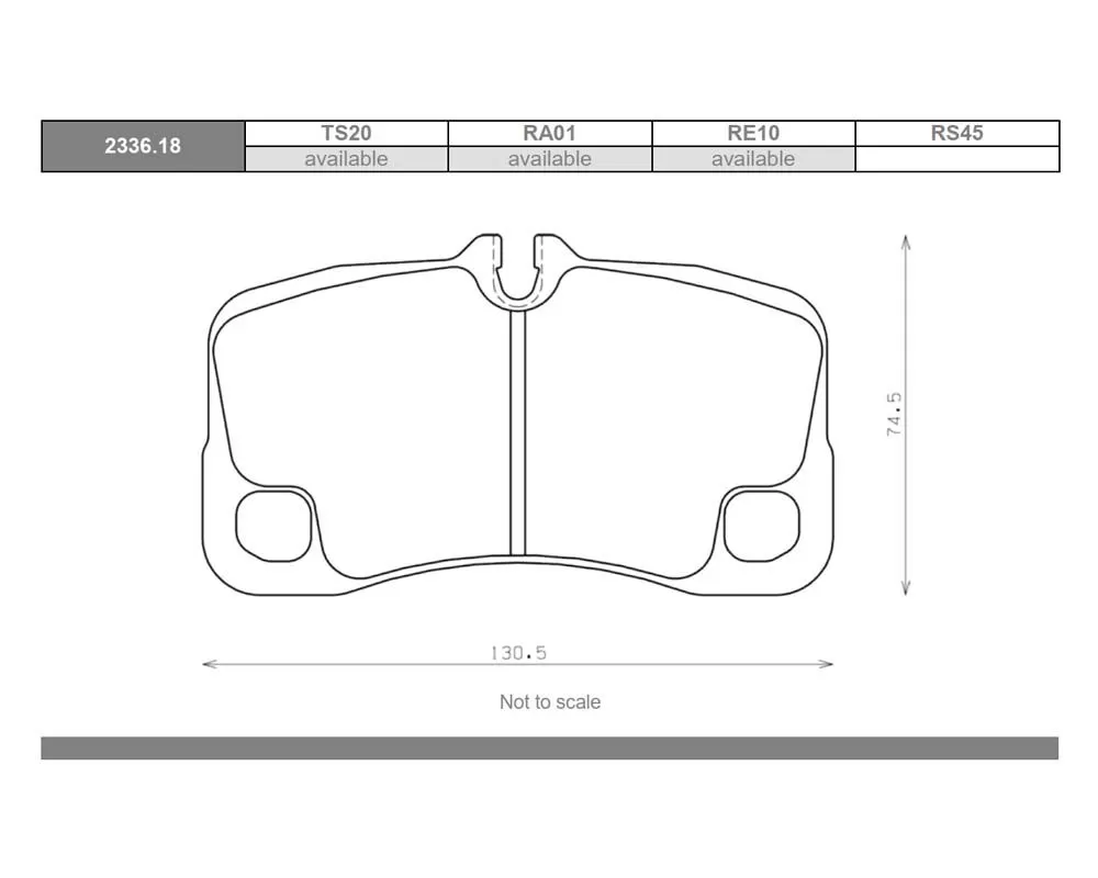 Race Technologies RA01 Race Compound Brake Pad Set Rear Porsche 997 2006-2013 - 2336.18.RA01