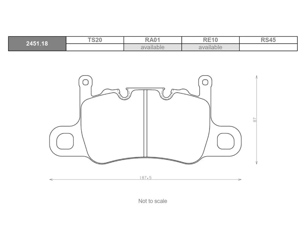 Race Technologies RA70 Race Compound Brake Pad Set Rear Porsche 991 GT3 | GT3RS | Turbo 2013 - 2451.18.RA70
