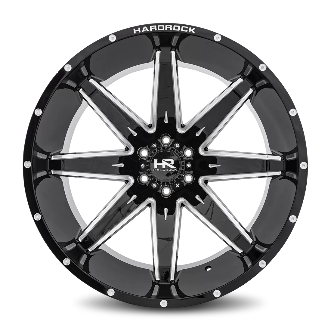 Hardrock Offroad Painkiller XPosed Aluminum Wheel 24x14 5x150 -76 110.3 Gloss Black Milled - H502-241450176BM