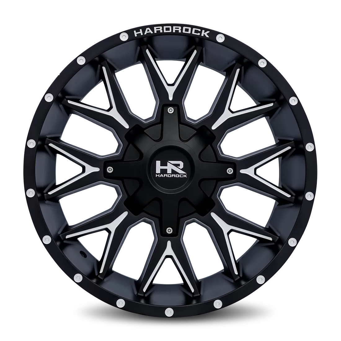 Hardrock Offroad Affliction Aluminum Wheel 20x9 8x180 0 124.3 Satin Black Milled - H700-209078000BM