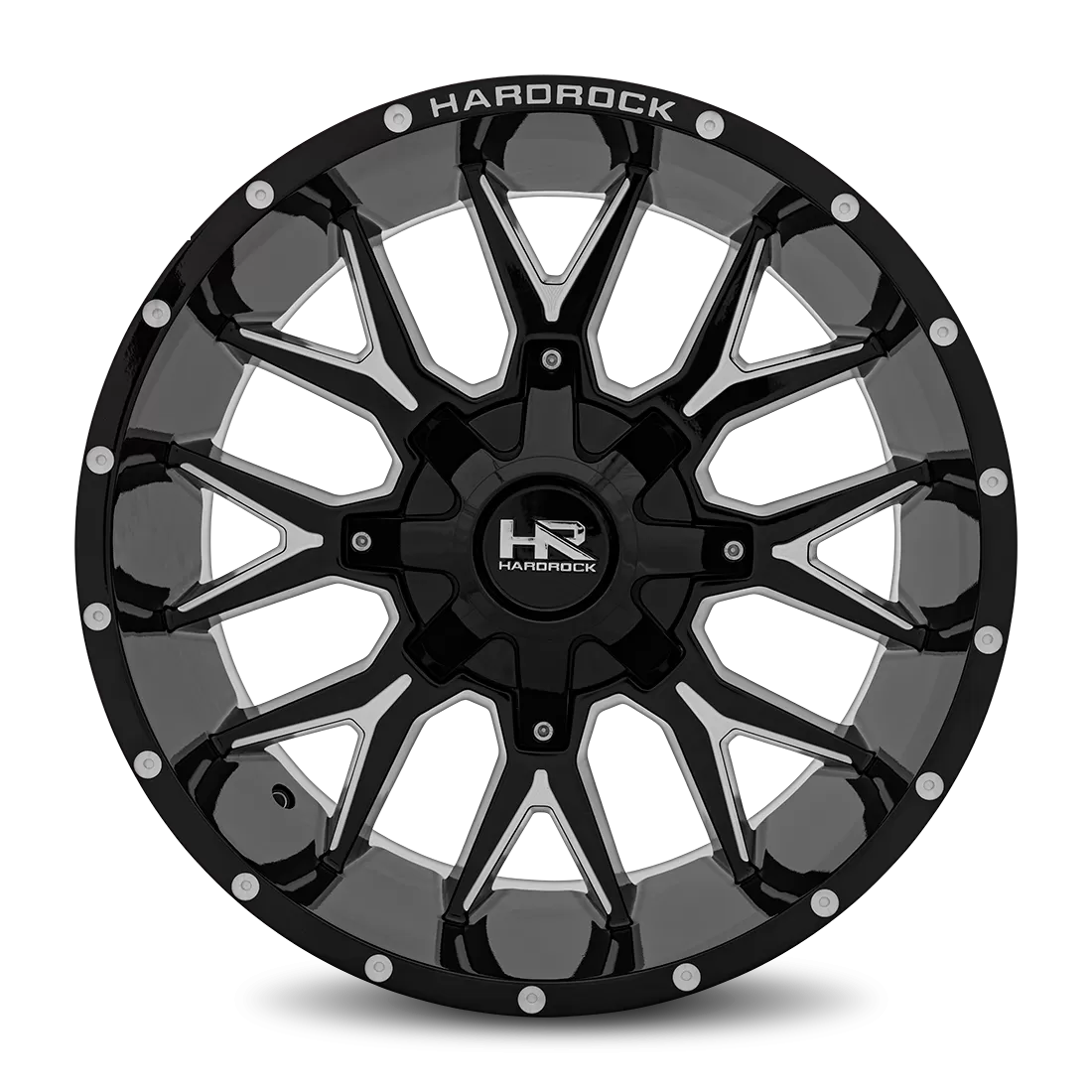 Hardrock Offroad Affliction Aluminum Wheel 20x9 8x180 18 124.3 Gloss Black Milled - H700-209078018GBM