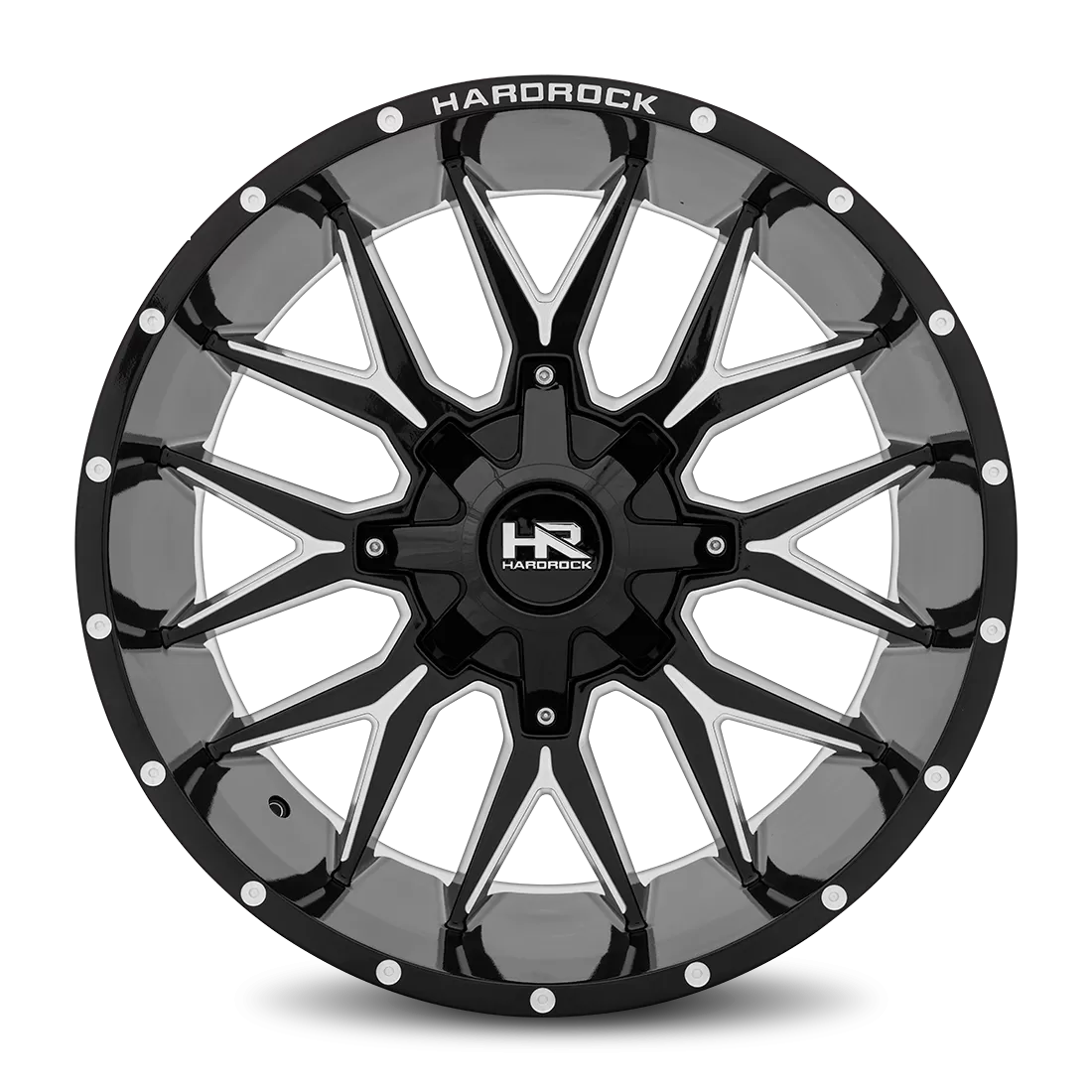 Hardrock Offroad Affliction Aluminum Wheel 22x10 8x180 -19 124.3 Gloss Black Milled - H700-221078119GBM