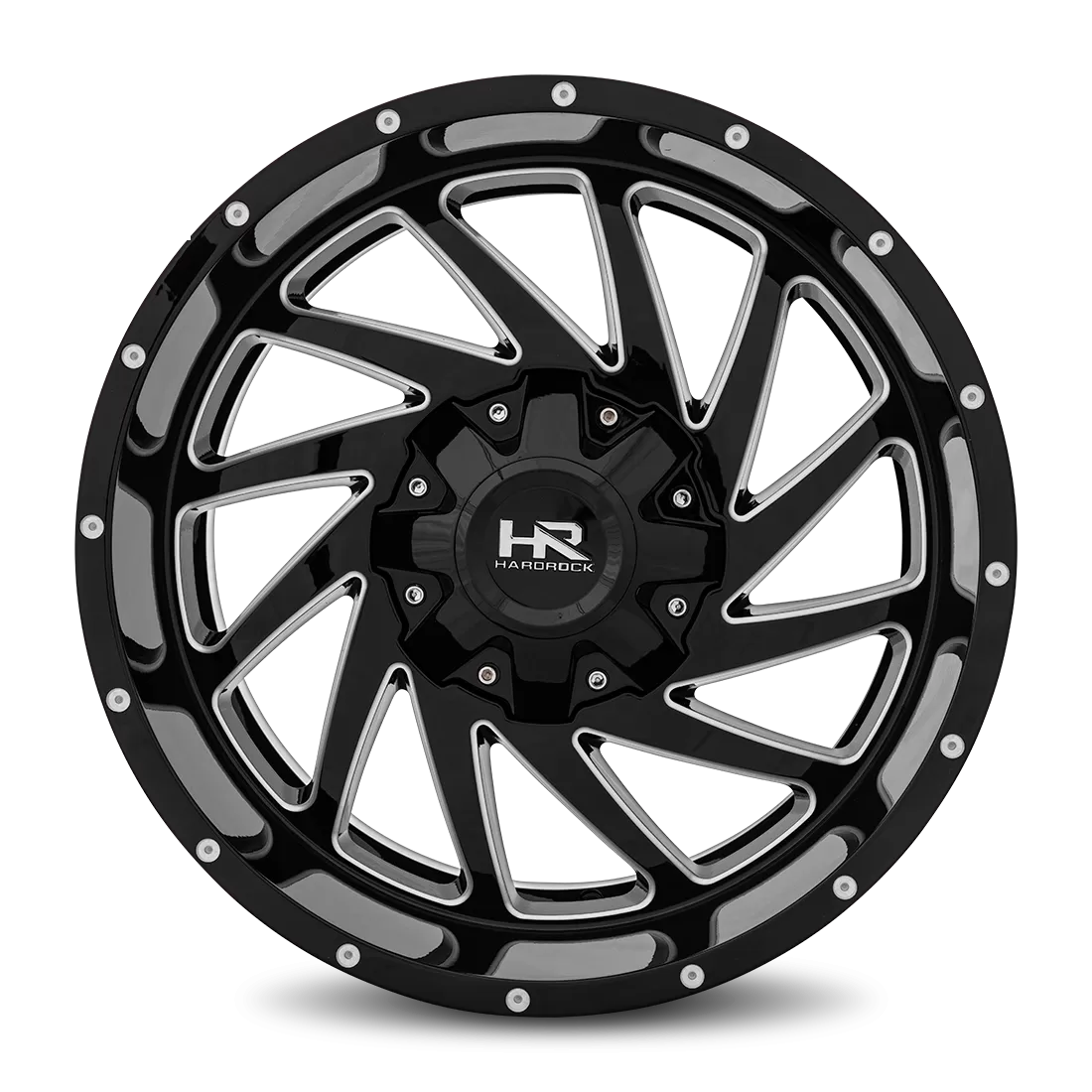 Hardrock Offroad Crusher Aluminum Wheel 20x10 5x150/139.7 -19 110.3 Gloss Black Milled - H704-201097119GBM