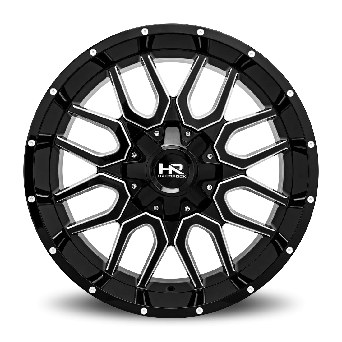 Hardrock Offroad Commander Aluminum Wheel 22x10 5x127/139.7 -19 87 Gloss Black Milled - H709-221052119GBM