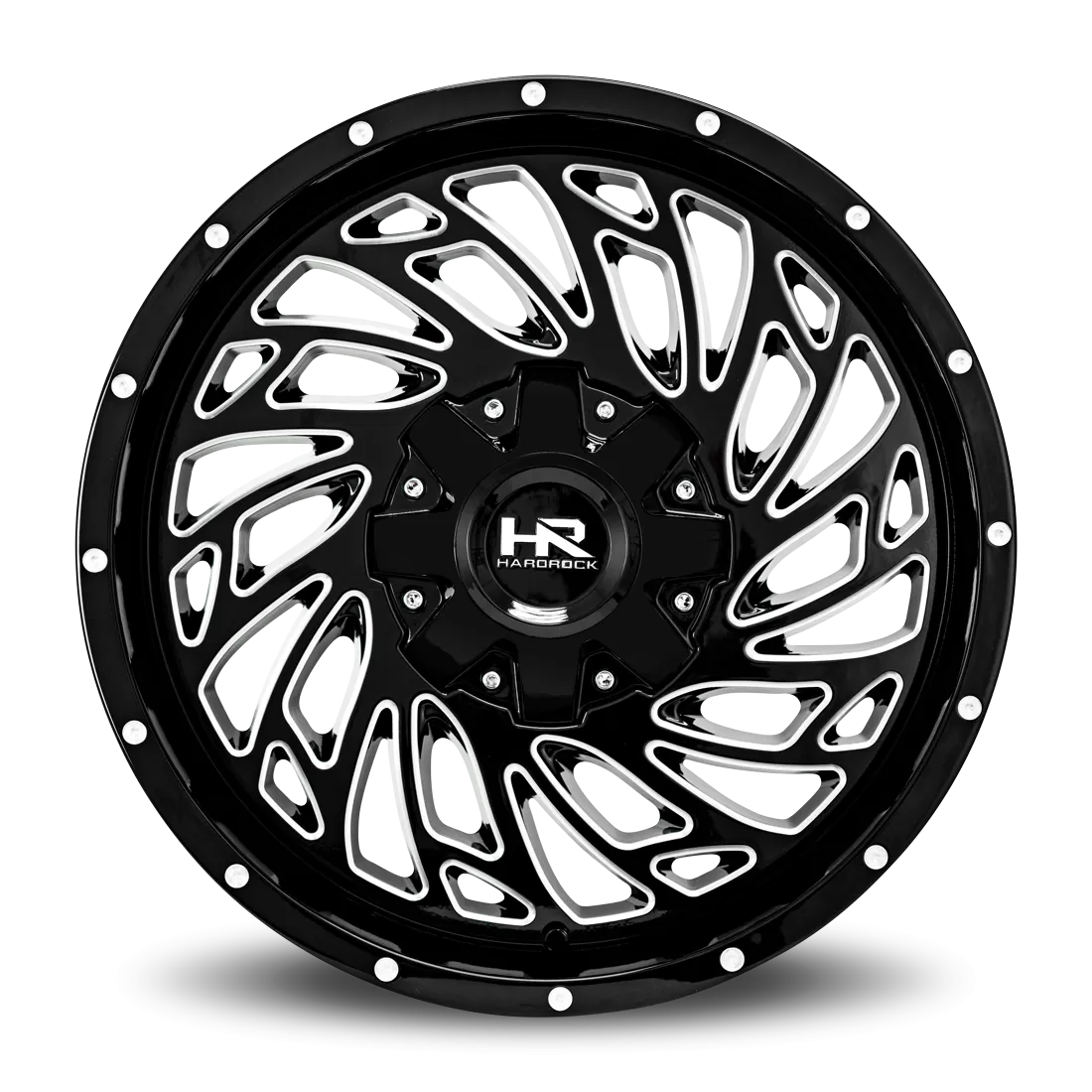 Hardrock Offroad Attack Aluminum Wheel 20x10 8x165.1 -19 125.2 Gloss Black Milled - H710-201081119GBM