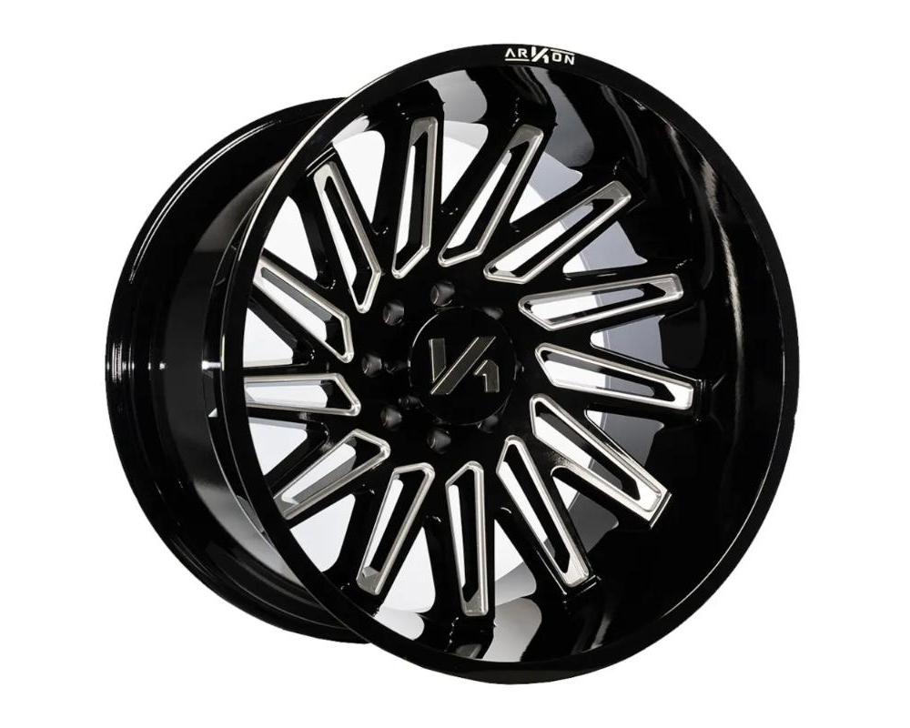 Arkon Off-Road Armstrong Wheel 24x14 8x6.5 -81 Right Directional Gloss Black w/ Milled Edges - K18124408243R