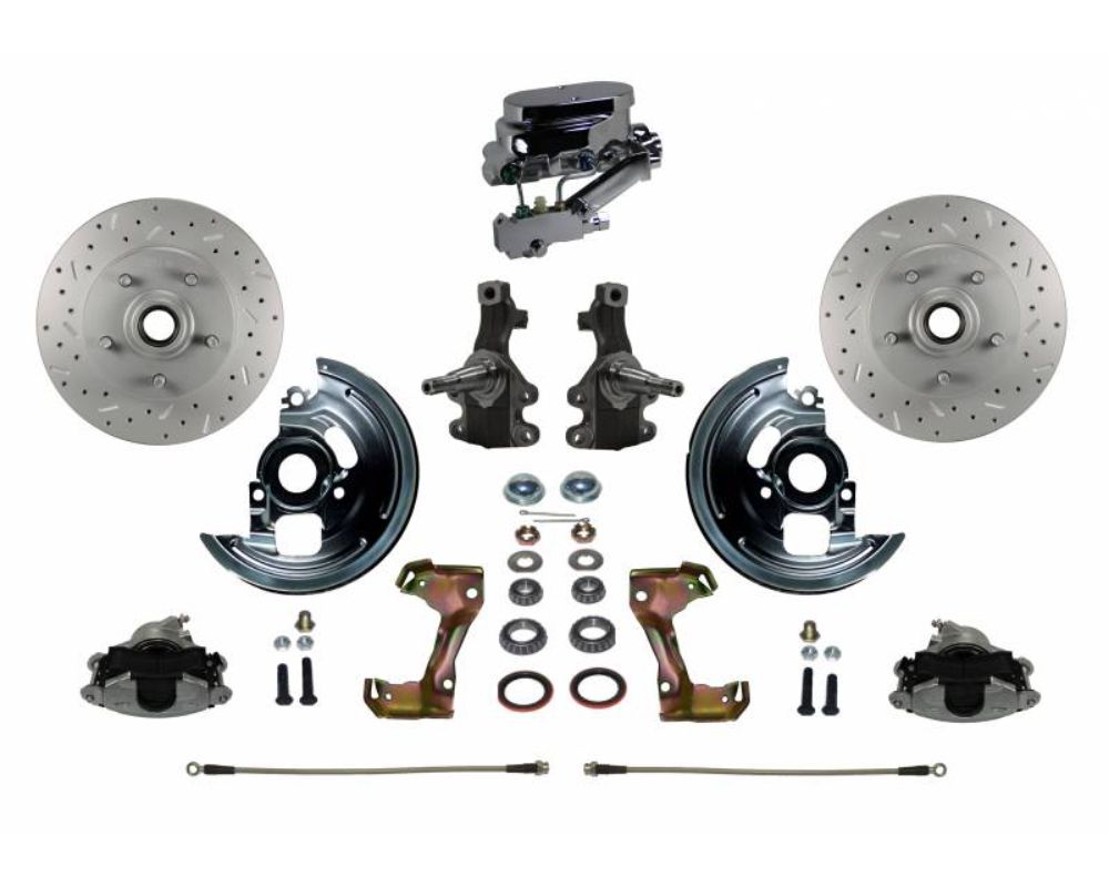 Leed Brakes Cross Drilled and Slotted Manual Front Disc Brake Conversion Pontiac Tempest 1964-1970 - FC1003-FA3X