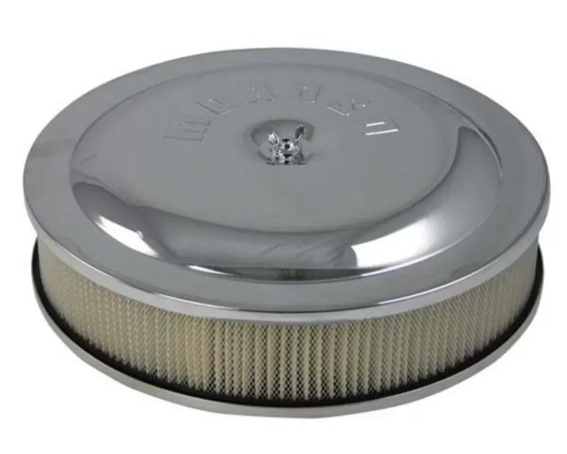 Moroso Chrome Plated Aluminum Raised Bottom 14in x 3in Filter Racing Air Cleaner - 65913