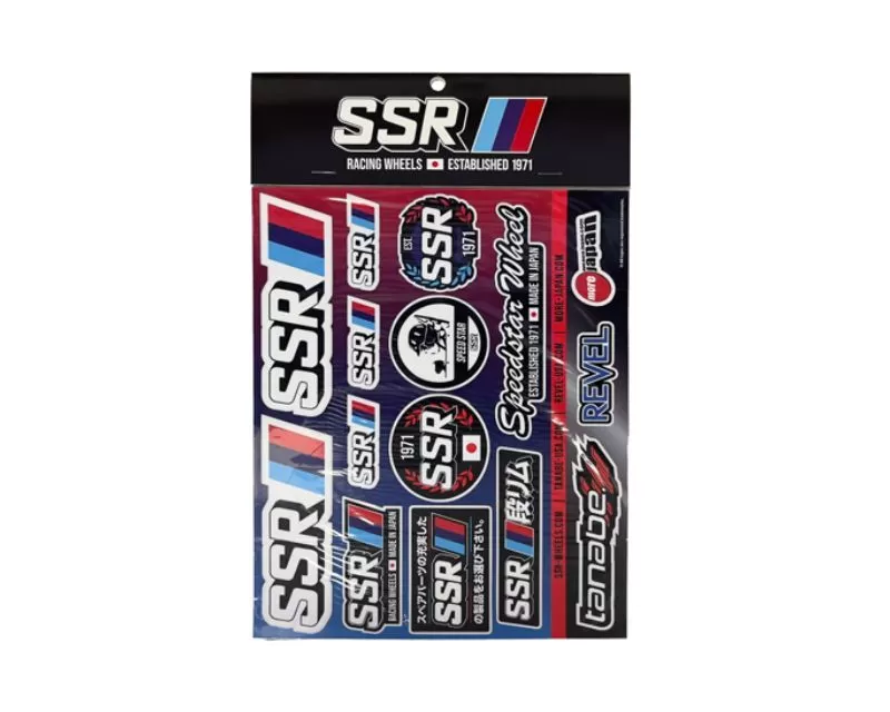 SSR Wheels 10" x 8" Vinyl Sticker Sheet (15 stickers) - TYVSSR2M10IN