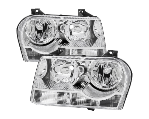 Spec-D Headlights Chrome Housing Clear Lens Use Stock Bulbs Chrysler 300 2005-2007 - LH-30005-GO