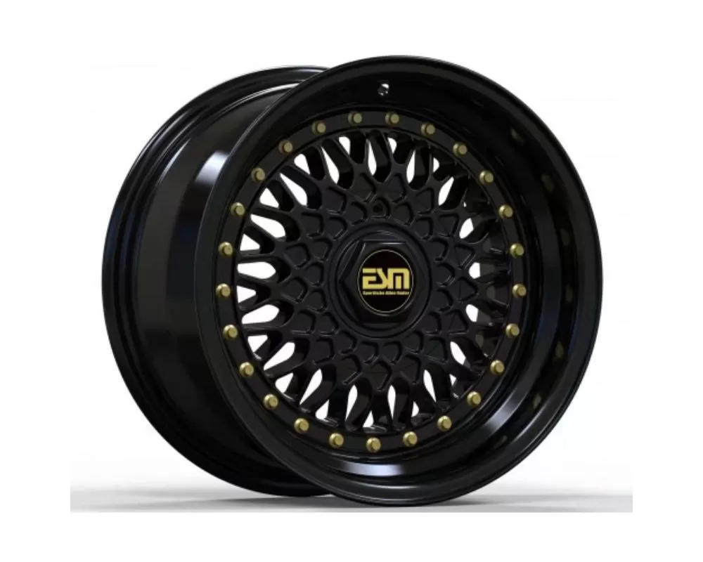 ESM ESM-002R Wheel 18X9.5 5x108 38mm Gloss Black | Gold Rivet