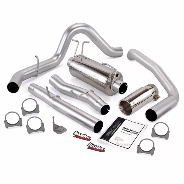 Banks Power Chrome Round Tip Single Exit Monster Exhaust System Ford ECSB 6.0L 2003-2007 - 48784