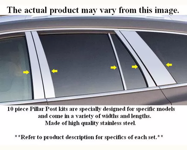 Quality Automotive Accessories 10-Piece Stainless Steel Pillar Post Trim BMW 3 Series 4-Door Wagon 2002-2005 - PP25909