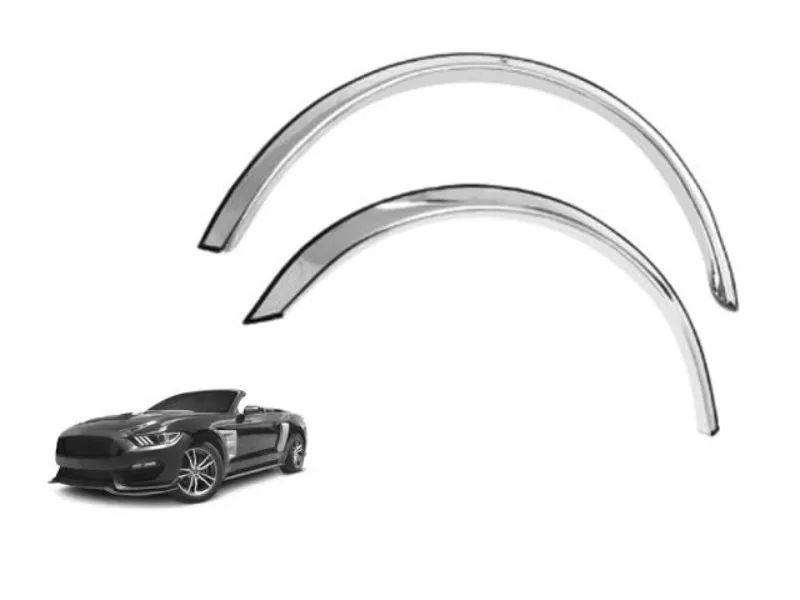 Quality Automotive Accessories 4-Piece Molded Stainless Steel Wheel Well Fender Trim Molding Ford Mustang 2-Door Coupe Convertible 2015-2016 - WZ55351