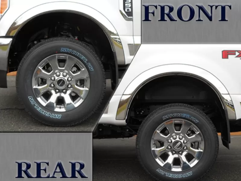 Quality Automotive Accessories 4-Piece Molded Stainless Steel Wheel Well Fender Trim Molding Ford F-250 & F-350 Super Duty 2-Door 4-Door Does not fit dually 2017-2022 - WZ57325