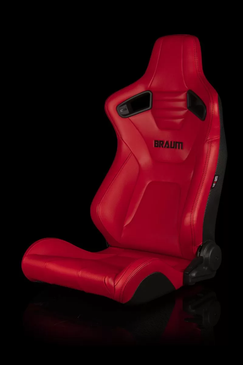 Braum Racing Elite-X Series Sport Seats Red Leatherette Black Stitching - BRR1X-RDBS