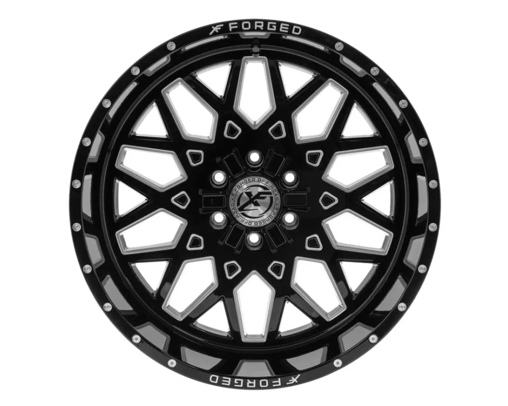 XF Off-Road XFX-307 Wheel 20x12 6x135|6x139.7 -44mm Gloss Black Milled w/  Red Inner