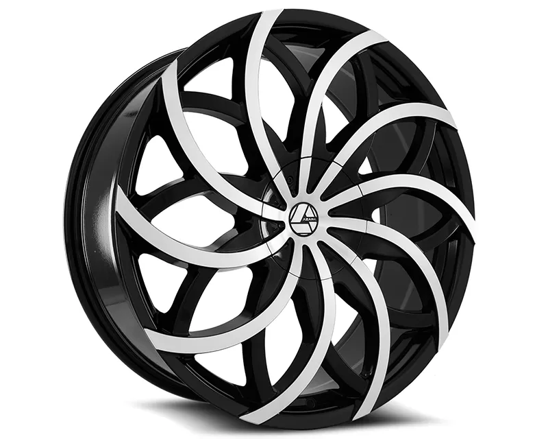 Azara Wheels AZA-504 Gloss Black Machined Wheel 20x8.5 5x135 | 5x139.7 15mm - AZA-504208551351397+15BM